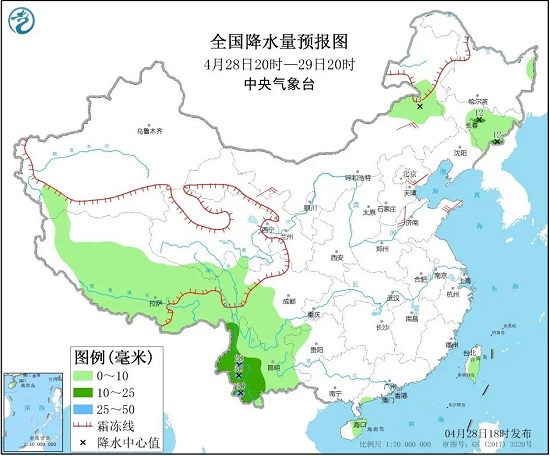 全国降水量预报图